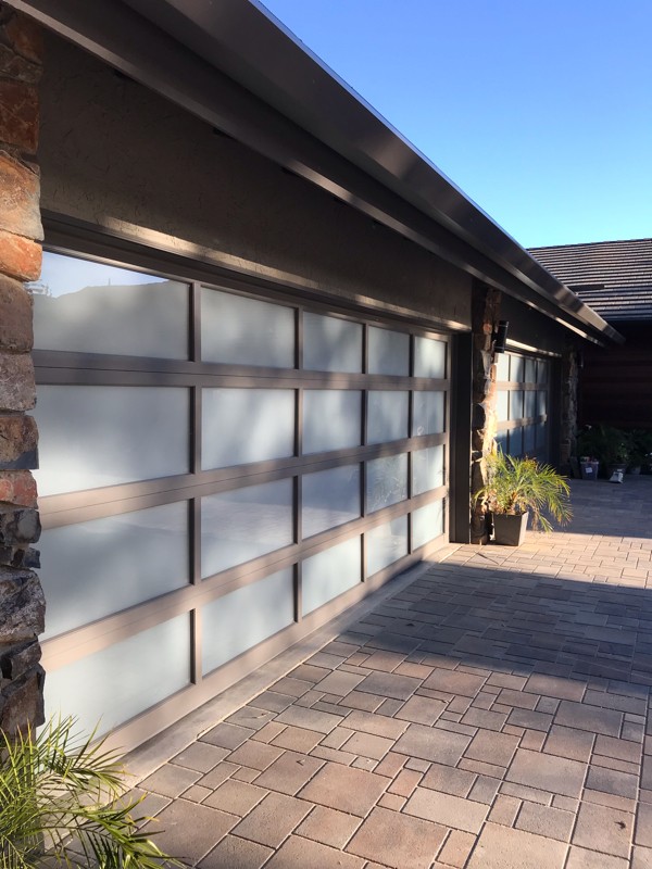 Full View Glass Garage Doors with Frosted Windows 