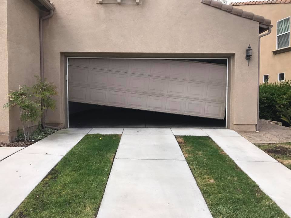 garage door off track